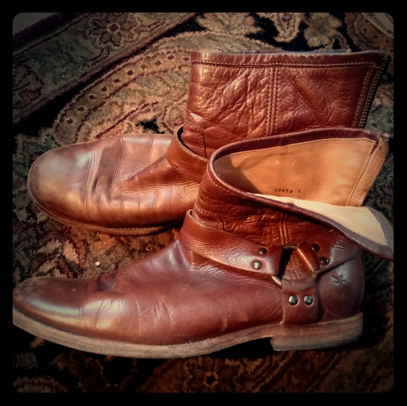 Frye Men Brown Boots Size 9.5 - Picture 1 of 4